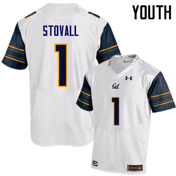 Youth #1 Melquise Stovall Cal Bears (California Golden Bears College) Football Jerseys Sale-White